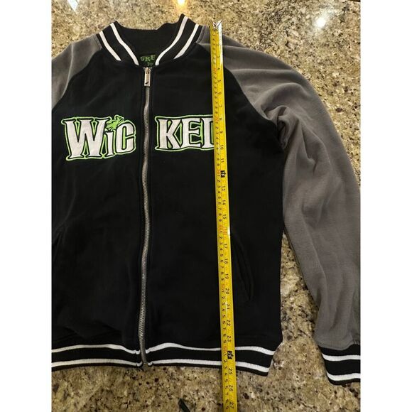 WICKED Broadway Musical-Green For Good Full Zip Varsity Jacket Women SZ Medium - Picture 13 of 13